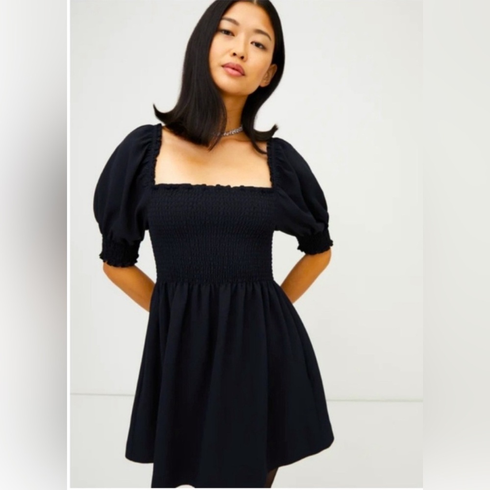 Hill House Athena Nap Dress wrinkle resistant black crepe